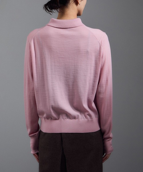 SALON adam et rope'(サロン アダム エ ロペ)の「30ゲージウールニットポロシャツ(ニット/セーター・レディース・ピンク/ベージュ/ブラック・FREE)」の21枚目の写真