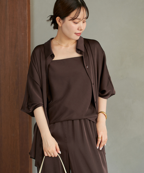 美品 Plage プラージュ アサvolumeシャツ リネン シャツ ホワイト plage（プラージュ）の「Linenボリュームシャツ◇（シャツ