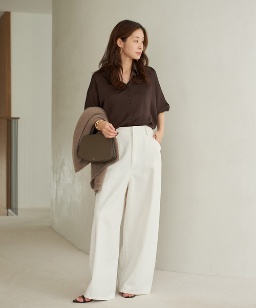 dull satin dolman ブラウス plage25AW dull satin dolman ブラウス plage25AW