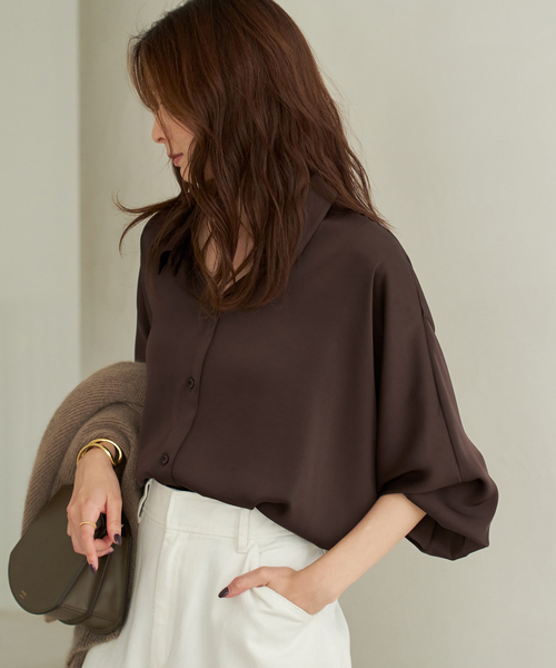 dull satin dolman ブラウス plage25AW dull satin dolman ブラウス（シャツ/ブラウス）｜Plage