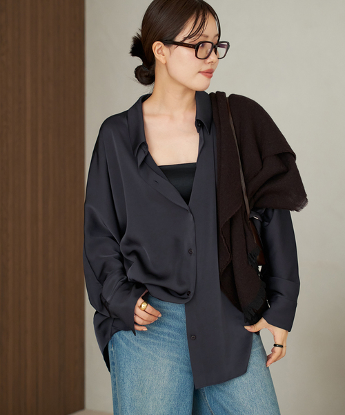 dull satin dolman ブラウス plage25AW dull satin dolman ブラウス（シャツ/ブラウス）｜Plage