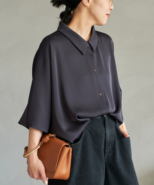 dull satin dolman ブラウス plage25AW dull satin dolman ブラウス（シャツ/ブラウス）｜Plage