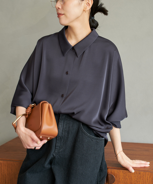 dull satin dolman ブラウス（シャツ/ブラウス）｜Plage