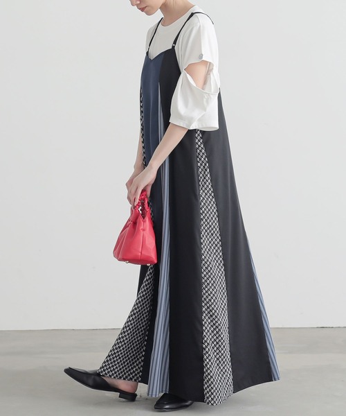 n'OrLABEL(ノアールレーベル)の「『柄切替配色キャミワンピ』(ワンピース・レディース・ブラック/グレイッシュベージュ・2/1)」の12枚目の写真