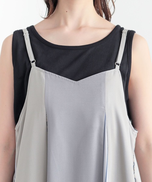 n'OrLABEL(ノアールレーベル)の「『柄切替配色キャミワンピ』(ワンピース・レディース・ブラック/グレイッシュベージュ・2/1)」の16枚目の写真