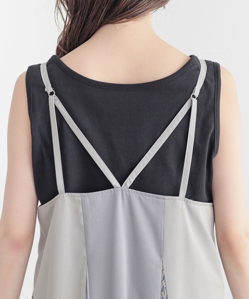n'OrLABEL(ノアールレーベル)の「『柄切替配色キャミワンピ』(ワンピース・レディース・ブラック/グレイッシュベージュ・2/1)」の17枚目の写真