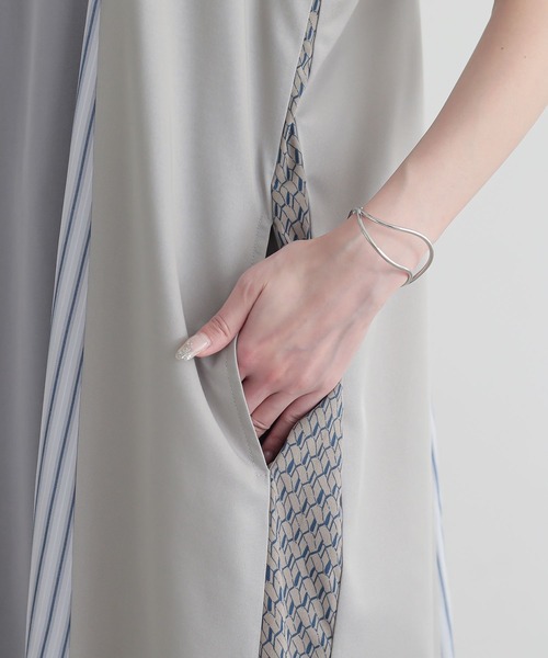 n'OrLABEL(ノアールレーベル)の「『柄切替配色キャミワンピ』(ワンピース・レディース・ブラック/グレイッシュベージュ・2/1)」の18枚目の写真