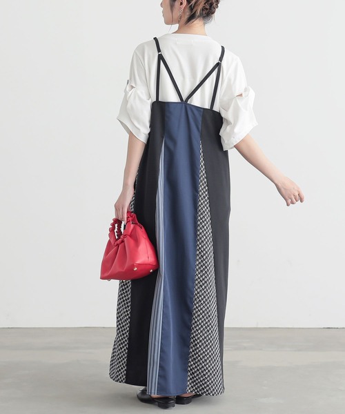 n'OrLABEL(ノアールレーベル)の「『柄切替配色キャミワンピ』(ワンピース・レディース・ブラック/グレイッシュベージュ・2/1)」の11枚目の写真