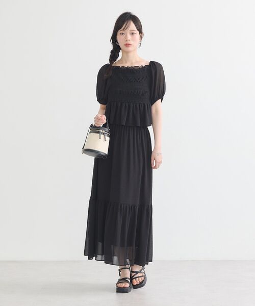 earth music&ecology(アースミュージックアンドエコロジー)の「SET2点フロッキードットブラウス+スカート(シャツ/ブラウス・レディース・アイボリー/ブラック・FREE)」の12枚目の写真