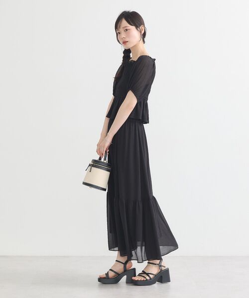 earth music&ecology(アースミュージックアンドエコロジー)の「SET2点フロッキードットブラウス+スカート(シャツ/ブラウス・レディース・アイボリー/ブラック・FREE)」の11枚目の写真