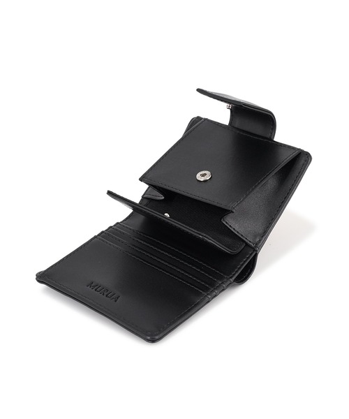 MURUA（ムルーア）の「MURUA(ムルーア)二つ折り財布 MR-W1373 スタッズ（財布・レディース・ワイン/ブラック/ベージュ・FREE）」の7枚目の写真