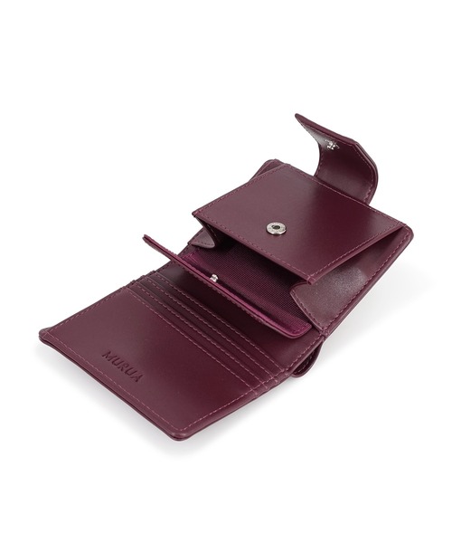 MURUA（ムルーア）の「MURUA(ムルーア)二つ折り財布 MR-W1373 スタッズ（財布・レディース・ワイン/ブラック/ベージュ・FREE）」の19枚目の写真