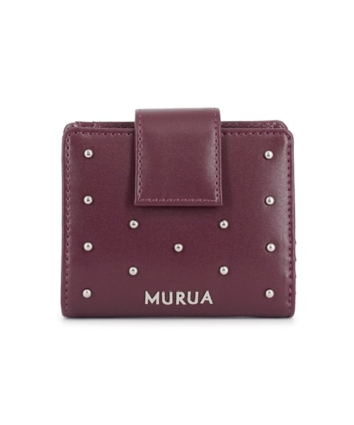 MURUA（ムルーア）の「MURUA(ムルーア)二つ折り財布 MR-W1373 スタッズ（財布・レディース・ワイン/ブラック/ベージュ・FREE）」の16枚目の写真