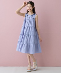Amourire girl（アムリールガール）の「リボンノースリブ ティアードフリルワンピース【綿100％】（ワンピース）」