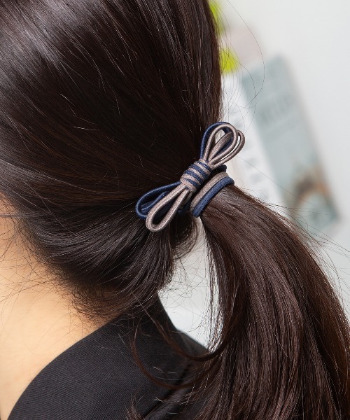 紅茶 様お取引中⭐087⭐　❣️２点目から100円引❣️キラキラお花リボンヘアゴム セール】配色 リボンモチーフ ヘアゴム（ヘアゴム）｜kirakiraShop