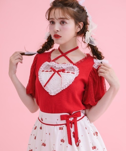 mellfy memory（メルフィーメモリー）の「My love heart puff tops（ニット/セーター・レディース・ピンク/ホワイト/レッド/グレー・FREE）」の22枚目の写真