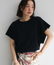 アイレネ フレア袖 カットソー 半袖 Tシャツ ジッパー付き 無地 シンプル 黒 楽天市場】セール！ Tシャツ シア切替 チュール 切り替え フレア