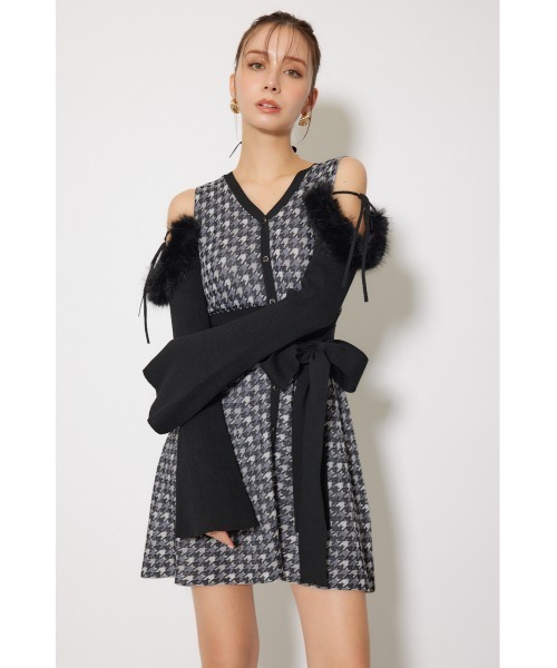 rienda(リエンダ)の「many wayフェイクファージャガードミニニットワンピース 秋服(ワンピース・レディース・ブラウン系その他/ブラック系その他・FREE)」の3枚目の写真