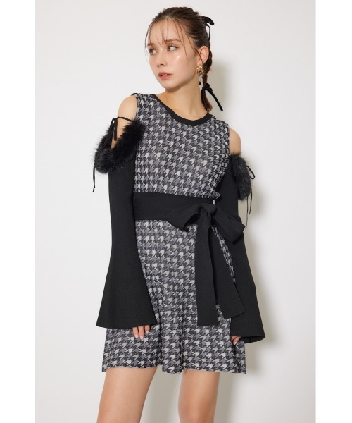 rienda(リエンダ)の「many wayフェイクファージャガードミニニットワンピース 秋服(ワンピース・レディース・ブラウン系その他/ブラック系その他・FREE)」の10枚目の写真