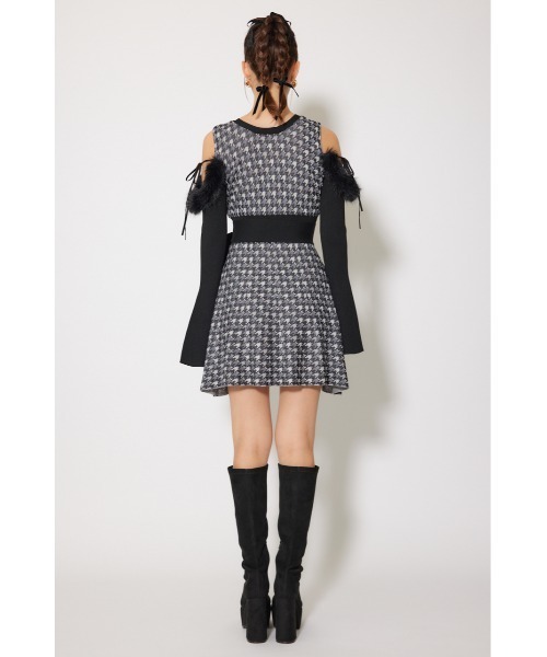 セール】many wayフェイクファージャガードミニニットワンピース 秋服