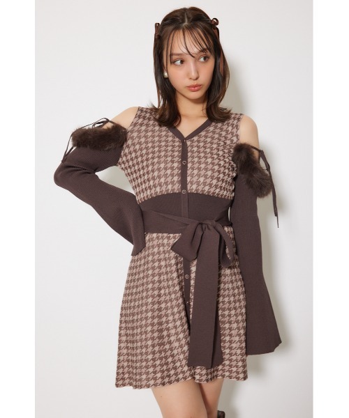 rienda(リエンダ)の「many wayフェイクファージャガードミニニットワンピース 秋服(ワンピース・レディース・ブラウン系その他/ブラック系その他・FREE)」の21枚目の写真
