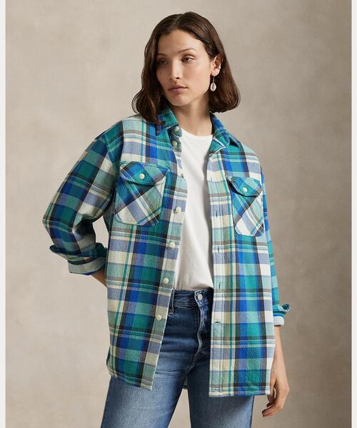 ポロラルフローレン　リラックス フィット チェック コットン ツイル シャツ セール】リラックス フィット チェック コットン ツイル シャツ