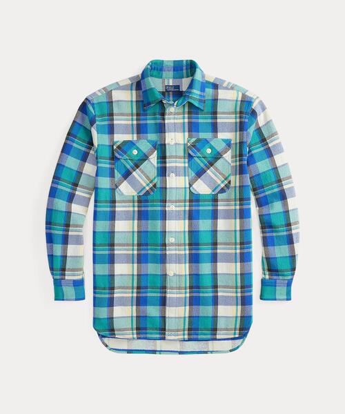 セール】リラックス フィット チェック コットン ツイル シャツ