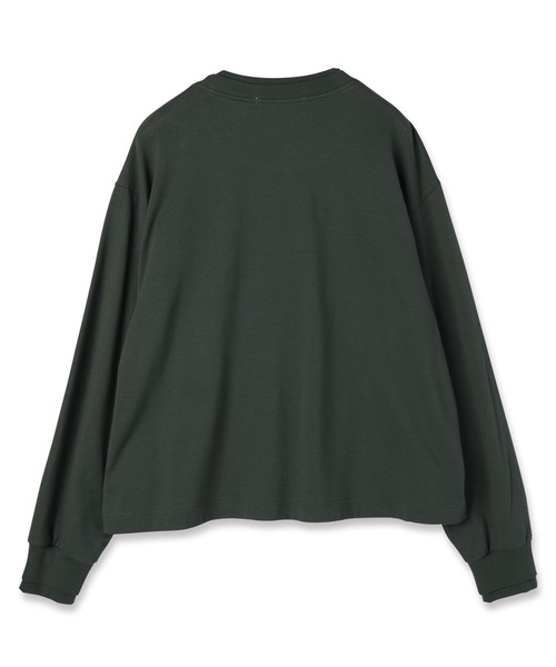 セール】Layerd Rib Embroidery Patch Sleeve Pullover（Tシャツ