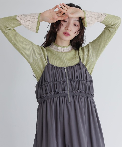 somari imagination（ソマリ イマジネーション）の「『フリルキャミワンピース』（ワンピース・レディース・ブラック/チャコール・2/1）」の20枚目の写真