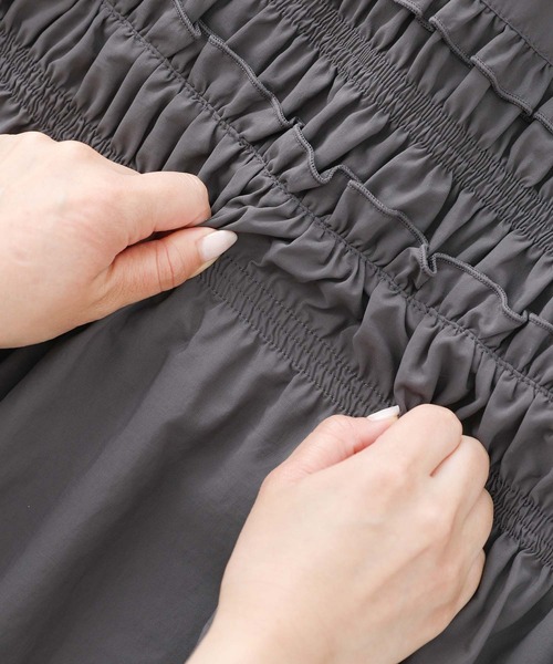 somari imagination（ソマリ イマジネーション）の「『フリルキャミワンピース』（ワンピース・レディース・ブラック/チャコール・2/1）」の9枚目の写真