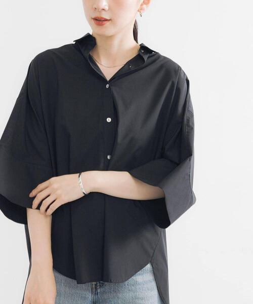 URBAN RESEARCH（アーバンリサーチ）の「ハーフスリーブシャツ（シャツ/ブラウス・レディース・ブラック/ホワイト/その他1/その他2/ブルー・FREE）」の3枚目の写真