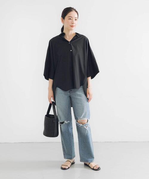 URBAN RESEARCH（アーバンリサーチ）の「ハーフスリーブシャツ（シャツ/ブラウス・レディース・ブラック/ホワイト/その他1/その他2/ブルー・FREE）」の20枚目の写真