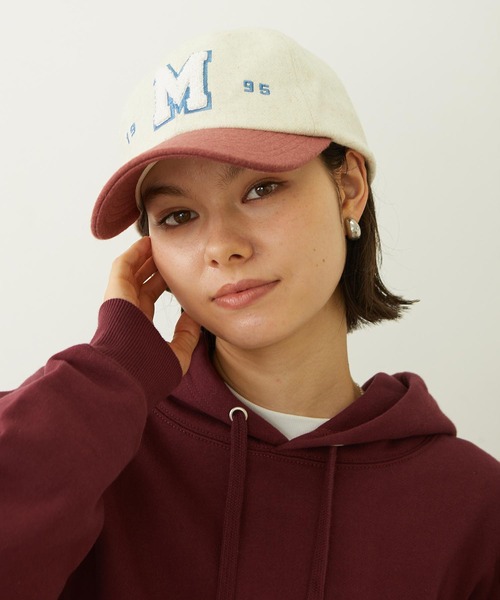 MILKFED.(ミルクフェド)の「CHENILLE LOGO EMBROIDERY MELTON CAP(キャップ・レディース・オフホワイト/ブラック/グレー・ONE SIZE)」の12枚目の写真
