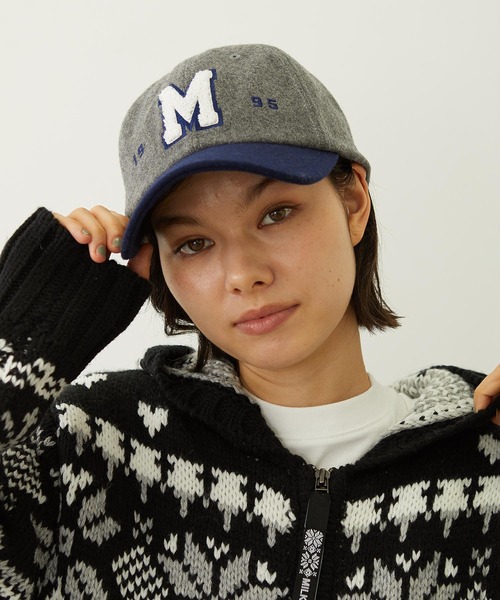 MILKFED.(ミルクフェド)の「CHENILLE LOGO EMBROIDERY MELTON CAP(キャップ・レディース・オフホワイト/ブラック/グレー・ONE SIZE)」の18枚目の写真