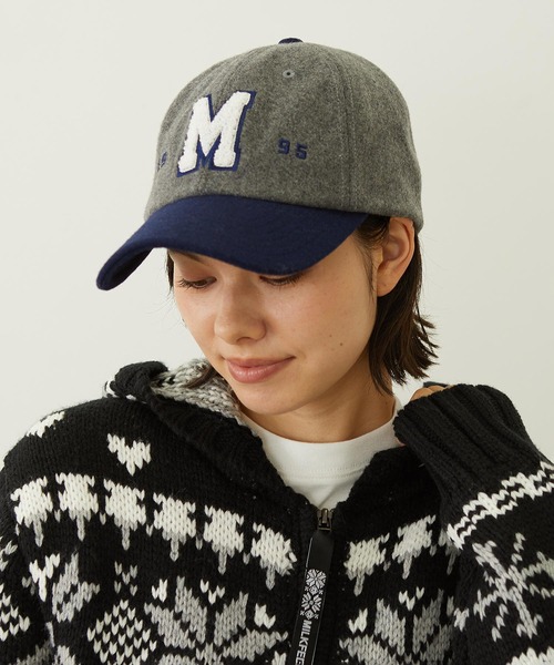 MILKFED.(ミルクフェド)の「CHENILLE LOGO EMBROIDERY MELTON CAP(キャップ・レディース・オフホワイト/ブラック/グレー・ONE SIZE)」の19枚目の写真