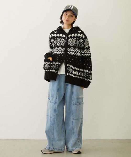 MILKFED.(ミルクフェド)の「CHENILLE LOGO EMBROIDERY MELTON CAP(キャップ・レディース・オフホワイト/ブラック/グレー・ONE SIZE)」の21枚目の写真