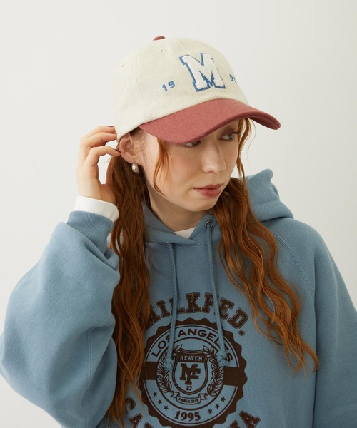 MILKFED.(ミルクフェド)の「CHENILLE LOGO EMBROIDERY MELTON CAP(キャップ・レディース・オフホワイト/ブラック/グレー・ONE SIZE)」の5枚目の写真