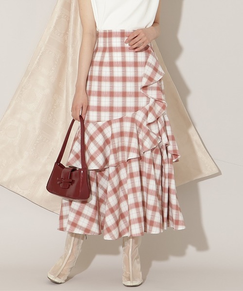 WILLSELECTION(ウィルセレクション)の「ラッフルティアードヘムスカート(スカート・レディース・ブラウン系その他/ダークブラウン/レッド系その他・FREE)」の1枚目の写真