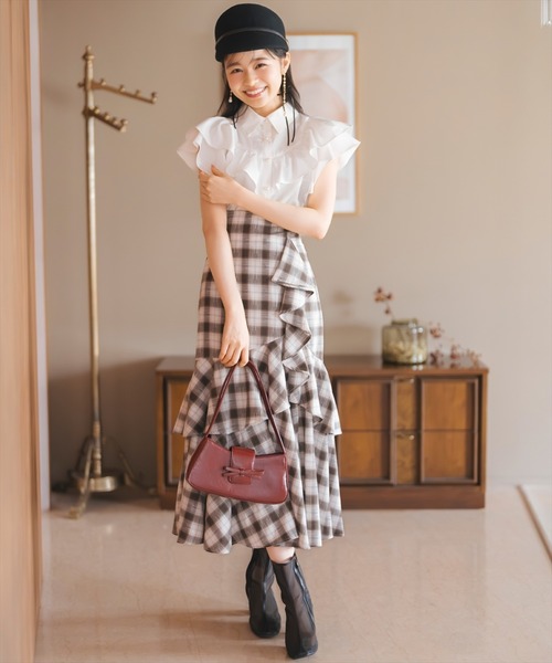 WILLSELECTION(ウィルセレクション)の「ラッフルティアードヘムスカート(スカート・レディース・ブラウン系その他/ダークブラウン/レッド系その他・FREE)」の14枚目の写真