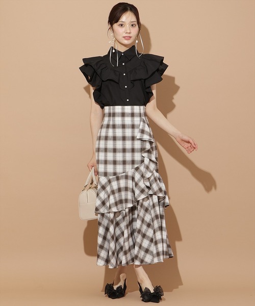WILLSELECTION(ウィルセレクション)の「ラッフルティアードヘムスカート(スカート・レディース・ブラウン系その他/ダークブラウン/レッド系その他・FREE)」の15枚目の写真