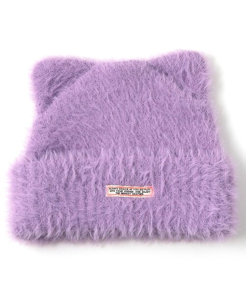 BREEZE（ブリーズ）の「アニマルニット帽（ニットキャップ/ビーニー・キッズ・パープル/オフホワイト/ブラック・58/54/50）」の3枚目の写真