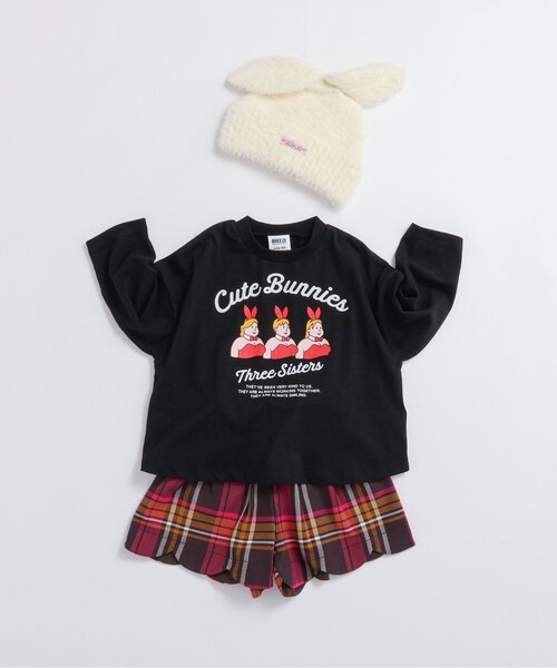 BREEZE（ブリーズ）の「アニマルニット帽（ニットキャップ/ビーニー・キッズ・パープル/オフホワイト/ブラック・58/54/50）」の5枚目の写真