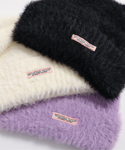 BREEZE（ブリーズ）の「アニマルニット帽（ニットキャップ/ビーニー・キッズ・パープル/オフホワイト/ブラック・58/54/50）」の7枚目の写真