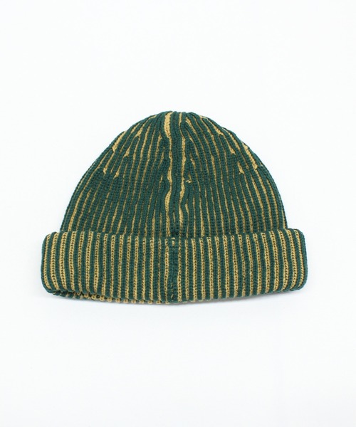 RNA（アールエヌエー）の「E5120 2カラーリブニットキャップ（ニットキャップ/ビーニー・レディース・ブラック×グレー/バーガンディー/グリーン×オレンジ・FREE）」の6枚目の写真