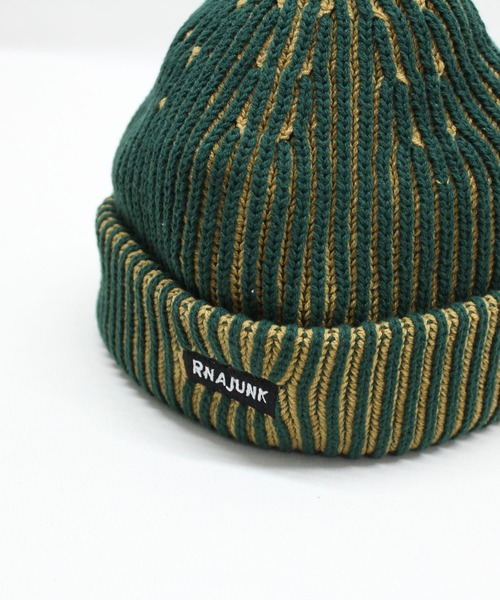 RNA（アールエヌエー）の「E5120 2カラーリブニットキャップ（ニットキャップ/ビーニー・レディース・ブラック×グレー/バーガンディー/グリーン×オレンジ・FREE）」の10枚目の写真