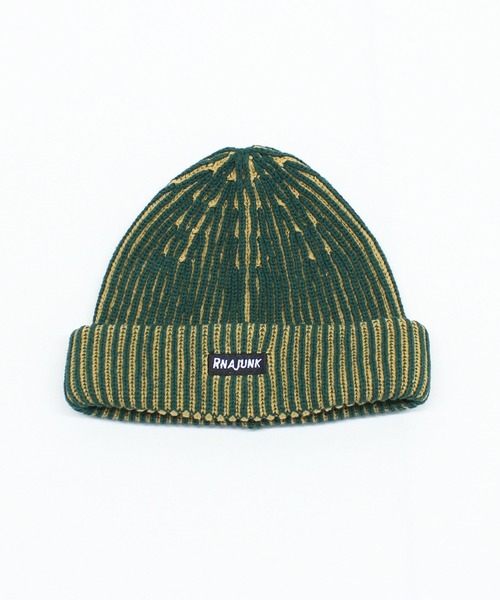 RNA（アールエヌエー）の「E5120 2カラーリブニットキャップ（ニットキャップ/ビーニー・レディース・ブラック×グレー/バーガンディー/グリーン×オレンジ・FREE）」の5枚目の写真