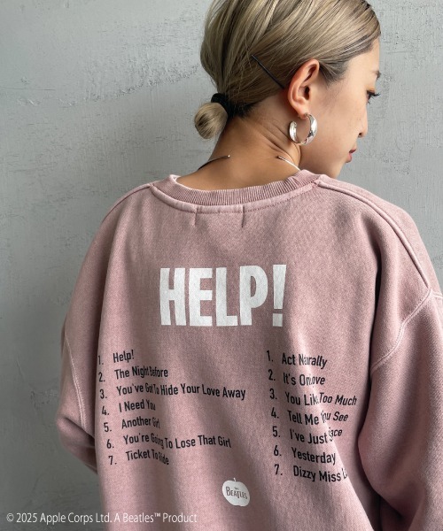 GOOD ROCK SPEED（グッドロックスピード）の「[GOOD ROCK SPEED/グッドロックスピード] 別注 THE BEATLES プリントスウェット(HELP!)（スウェット・レディース・ピンク・XL/L/M）」の2枚目の写真