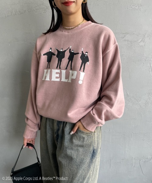 GOOD ROCK SPEED（グッドロックスピード）の「[GOOD ROCK SPEED/グッドロックスピード] 別注 THE BEATLES プリントスウェット(HELP!)（スウェット・レディース・ピンク・XL/L/M）」の3枚目の写真
