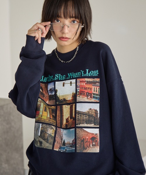 PBLIM(ページボーイリム)の「《UNISEX》ロストキャットスウェット(スウェット・レディース・ネイビー/オフホワイト/グレー・MEDIUM/LARGE)」の3枚目の写真
