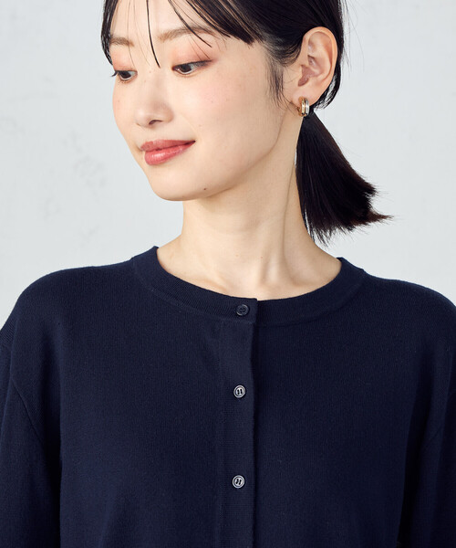 COMME CA ISM（コムサイズム）の「【セットアップ対応】ニットとタータンチェックのコンビネーションカーディガン（カーディガン/ボレロ・レディース・ブラック/ネイビー・FREE）」の19枚目の写真
